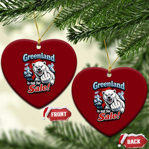 Greenland Is Not For Sale Protest Ceramic Ornament Aggressive Polar Bear with Middle Finger Graphic TS02 Print Your Wear