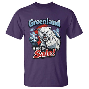 Greenland Is Not For Sale Protest T Shirt Aggressive Polar Bear with Middle Finger Graphic TS02 Purple Print Your Wear