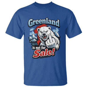 Greenland Is Not For Sale Protest T Shirt Aggressive Polar Bear with Middle Finger Graphic TS02 Royal Blue Print Your Wear