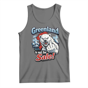 Greenland Is Not For Sale Protest Tank Top Aggressive Polar Bear with Middle Finger Graphic TS02 Black Heather Print Your Wear