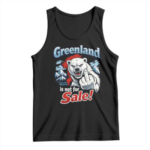 Greenland Is Not For Sale Protest Tank Top Aggressive Polar Bear with Middle Finger Graphic TS02 Black Print Your Wear