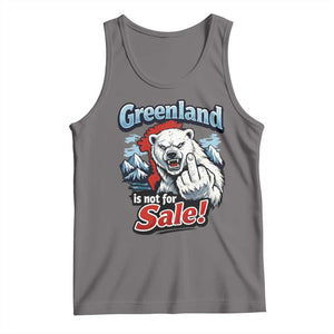 Greenland Is Not For Sale Protest Tank Top Aggressive Polar Bear with Middle Finger Graphic TS02 Deep Heather Print Your Wear