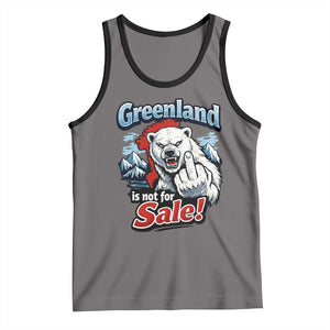 Greenland Is Not For Sale Protest Tank Top Aggressive Polar Bear with Middle Finger Graphic TS02 Deep Heather Black Print Your Wear