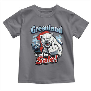 Greenland Is Not For Sale Protest Toddler T Shirt Aggressive Polar Bear with Middle Finger Graphic TS02 Charcoal Print Your Wear