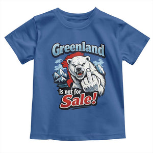 Greenland Is Not For Sale Protest Toddler T Shirt Aggressive Polar Bear with Middle Finger Graphic TS02 Royal Blue Print Your Wear