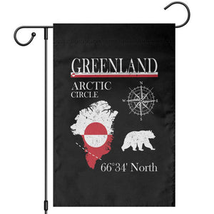 Greenland Arctic Circle Garden Flag Map Compass and Polar Bear Adventure TS02 Black Print Your Wear