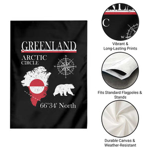 Greenland Arctic Circle Garden Flag Map Compass and Polar Bear Adventure TS02 Print Your Wear