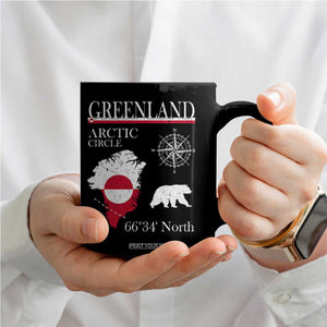 Greenland Arctic Circle Coffee Mug Map Compass and Polar Bear Adventure TS02 Print Your Wear