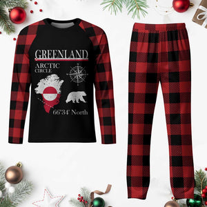 Greenland Arctic Circle Plaid Pajama Set Map Compass and Polar Bear Adventure TS02 Buffalo Plaid Print Your Wear