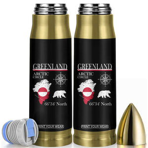 Greenland Arctic Circle Bullet Tumbler Map Compass and Polar Bear Adventure TS02 Black Print Your Wear