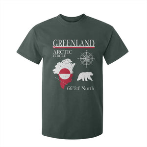 Greenland Arctic Circle T Shirt For Kid Map Compass and Polar Bear Adventure TS02 Dark Forest Green Print Your Wear