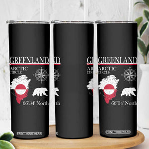 Greenland Arctic Circle Skinny Tumbler Map Compass and Polar Bear Adventure TS02 Print Your Wear