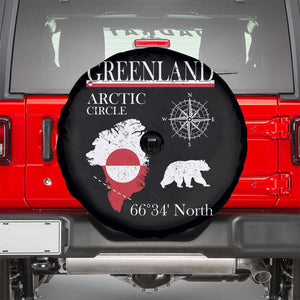 Greenland Arctic Circle Spare Tire Cover Map Compass and Polar Bear Adventure TS02 Black Print Your Wear