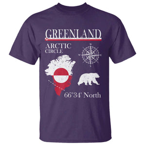 Greenland Arctic Circle T Shirt Map Compass and Polar Bear Adventure TS02 Purple Print Your Wear