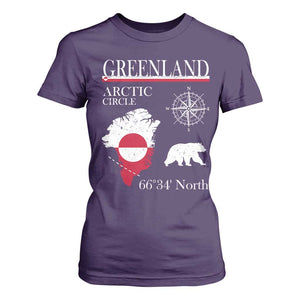 Greenland Arctic Circle T Shirt For Women Map Compass and Polar Bear Adventure TS02 Purple Print Your Wear