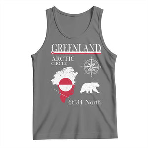 Greenland Arctic Circle Tank Top Map Compass and Polar Bear Adventure TS02 Black Heather Print Your Wear
