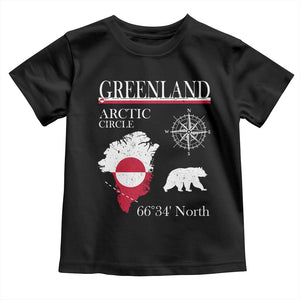 Greenland Arctic Circle Toddler T Shirt Map Compass and Polar Bear Adventure TS02 Black Print Your Wear