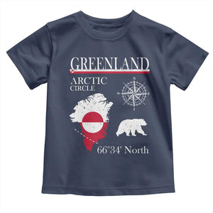 Greenland Arctic Circle Toddler T Shirt Map Compass and Polar Bear Adventure TS02 Navy Print Your Wear