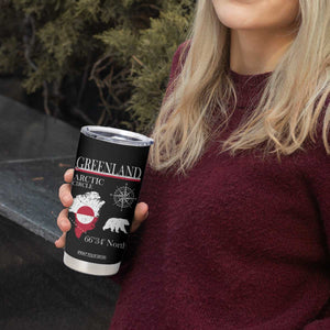 Greenland Arctic Circle Tumbler Cup Map Compass and Polar Bear Adventure TS02 Print Your Wear