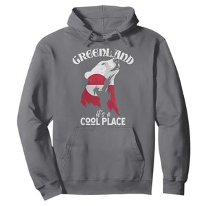 Polar Bear Greenland Flag Graphic Hoodie It's a Cool Place Arctic Circle TS02 Charcoal Print Your Wear