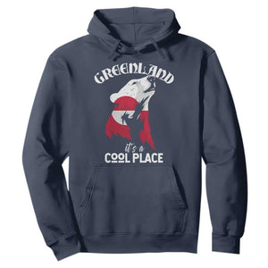 Polar Bear Greenland Flag Graphic Hoodie It's a Cool Place Arctic Circle TS02 Navy Print Your Wear