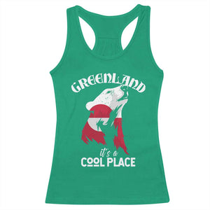 Polar Bear Greenland Flag Graphic Racerback Tank Top It's a Cool Place Arctic Circle TS02 Irish Green Print Your Wear