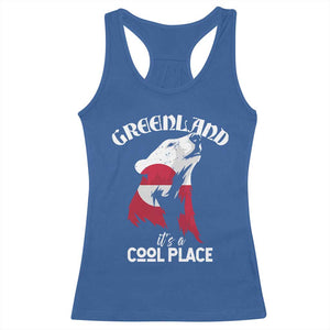 Polar Bear Greenland Flag Graphic Racerback Tank Top It's a Cool Place Arctic Circle TS02 Royal Blue Print Your Wear