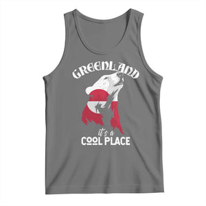 Polar Bear Greenland Flag Graphic Tank Top It's a Cool Place Arctic Circle TS02 Black Heather Print Your Wear