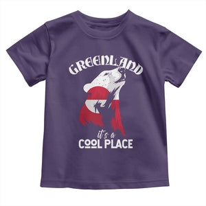 Polar Bear Greenland Flag Graphic Toddler T Shirt It's a Cool Place Arctic Circle TS02 Purple Print Your Wear