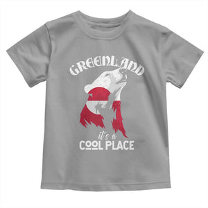 Polar Bear Greenland Flag Graphic Toddler T Shirt It's a Cool Place Arctic Circle TS02 Sport Gray Print Your Wear
