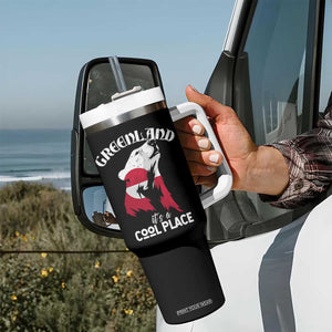 Polar Bear Greenland Flag Graphic Tumbler With Handle It's a Cool Place Arctic Circle TS02 Print Your Wear
