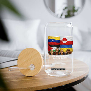 We Stand With Venezuela Greenland Ukraine Palestine Glass Can Solidarity Fists Flags Global Support TS02 Print Your Wear