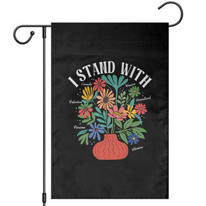 I Stand With Mexico Greenland Ukraine Canada Palestine Panama Garden Flag Colorful Floral Solidarity Global Unity TS02 Black Print Your Wear