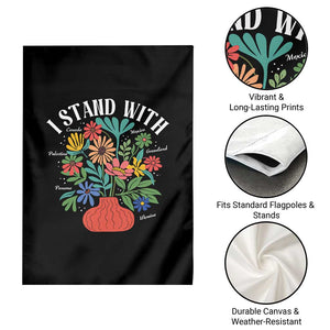 I Stand With Mexico Greenland Ukraine Canada Palestine Panama Garden Flag Colorful Floral Solidarity Global Unity TS02 Print Your Wear