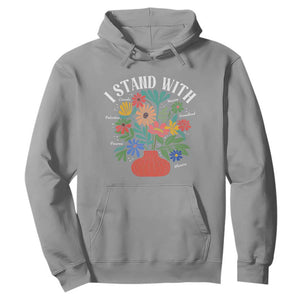 I Stand With Mexico Greenland Ukraine Canada Palestine Panama Hoodie Colorful Floral Solidarity Global Unity TS02 Sport Gray Print Your Wear