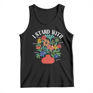 I Stand With Mexico Greenland Ukraine Canada Palestine Panama Tank Top Colorful Floral Solidarity Global Unity TS02 Black Print Your Wear