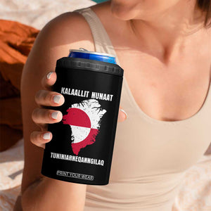 Kalaallit Nunaat Tuniniagaanngilaq Greenlandic 4 in 1 Can Cooler Tumbler Greenland Is Not For Sale Patriotic Grunge Flag TS02 Print Your Wear