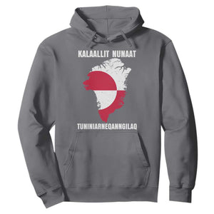 Kalaallit Nunaat Tuniniagaanngilaq Greenlandic Hoodie Greenland Is Not For Sale Patriotic Grunge Flag TS02 Charcoal Print Your Wear