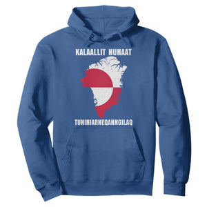 Kalaallit Nunaat Tuniniagaanngilaq Greenlandic Hoodie Greenland Is Not For Sale Patriotic Grunge Flag TS02 Royal Blue Print Your Wear