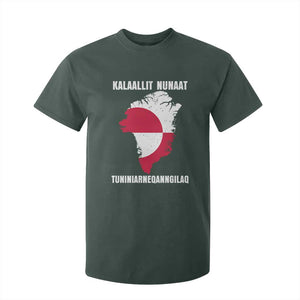 Kalaallit Nunaat Tuniniagaanngilaq Greenlandic T Shirt For Kid Greenland Is Not For Sale Patriotic Grunge Flag TS02 Dark Forest Green Print Your Wear