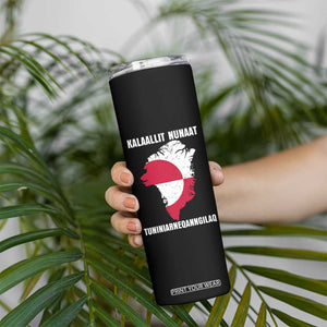 Kalaallit Nunaat Tuniniagaanngilaq Greenlandic Skinny Tumbler Greenland Is Not For Sale Patriotic Grunge Flag TS02 Print Your Wear