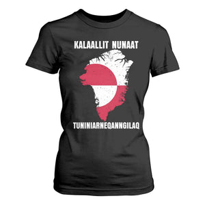 Kalaallit Nunaat Tuniniagaanngilaq Greenlandic T Shirt For Women Greenland Is Not For Sale Patriotic Grunge Flag TS02 Black Print Your Wear