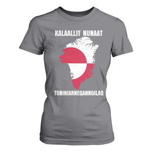Kalaallit Nunaat Tuniniagaanngilaq Greenlandic T Shirt For Women Greenland Is Not For Sale Patriotic Grunge Flag TS02 Charcoal Print Your Wear