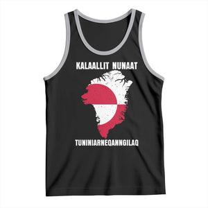 Kalaallit Nunaat Tuniniagaanngilaq Greenlandic Tank Top Greenland Is Not For Sale Patriotic Grunge Flag TS02 Black Athletic Heather Print Your Wear