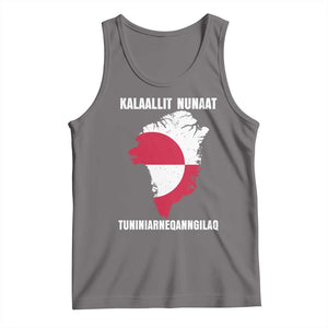 Kalaallit Nunaat Tuniniagaanngilaq Greenlandic Tank Top Greenland Is Not For Sale Patriotic Grunge Flag TS02 Deep Heather Print Your Wear