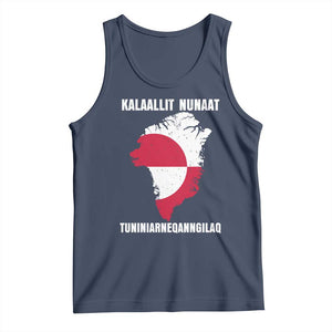 Kalaallit Nunaat Tuniniagaanngilaq Greenlandic Tank Top Greenland Is Not For Sale Patriotic Grunge Flag TS02 Navy Print Your Wear