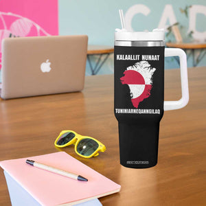Kalaallit Nunaat Tuniniagaanngilaq Greenlandic Tumbler With Handle Greenland Is Not For Sale Patriotic Grunge Flag TS02 Print Your Wear