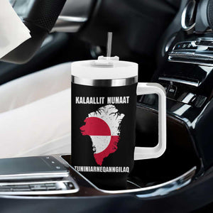 Kalaallit Nunaat Tuniniagaanngilaq Greenlandic Tumbler With Handle Greenland Is Not For Sale Patriotic Grunge Flag TS02 Print Your Wear