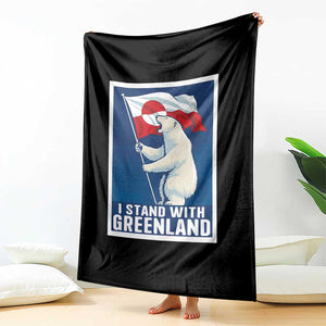 I Stand With Greenland Polar Bear Resist Throw Blanket Vintage Patriotic Propaganda Sovereignty Protest TS02 Print Your Wear