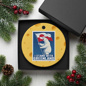 I Stand With Greenland Polar Bear Resist Ceramic Ornament Vintage Patriotic Propaganda Sovereignty Protest TS02 1pc Yellow Cheese Print Your Wear